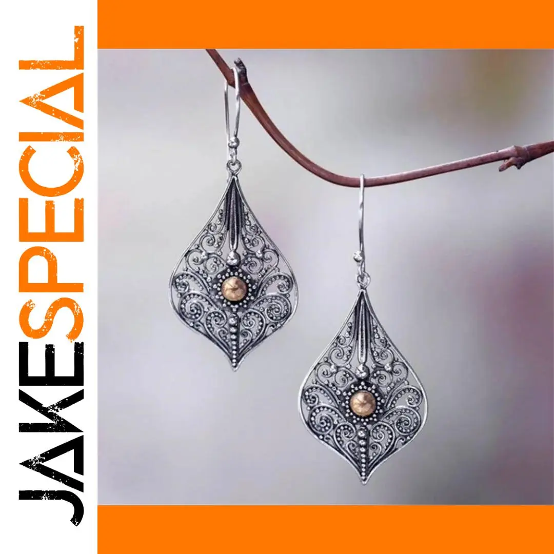 Vintage Silver Drop Earrings with Brown Stone 1 Vintage Silver Drop Earrings with Brown Stone