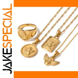 Stainless Steel Gold Angel Necklace Collection