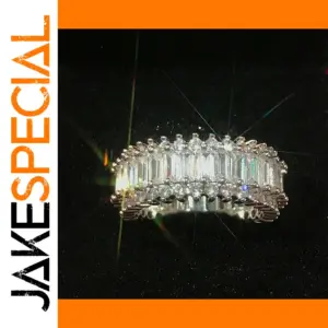 Vintage Silver Women's Ring with Zircon Accent