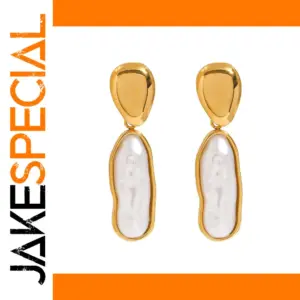 Elegant Stainless Steel Gold-Plated Drop Earrings
