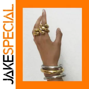 Bold Stainless Steel Gold and Silver Jewelry Set