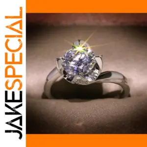 Elegant Silver Zircon Cocktail Ring for Women