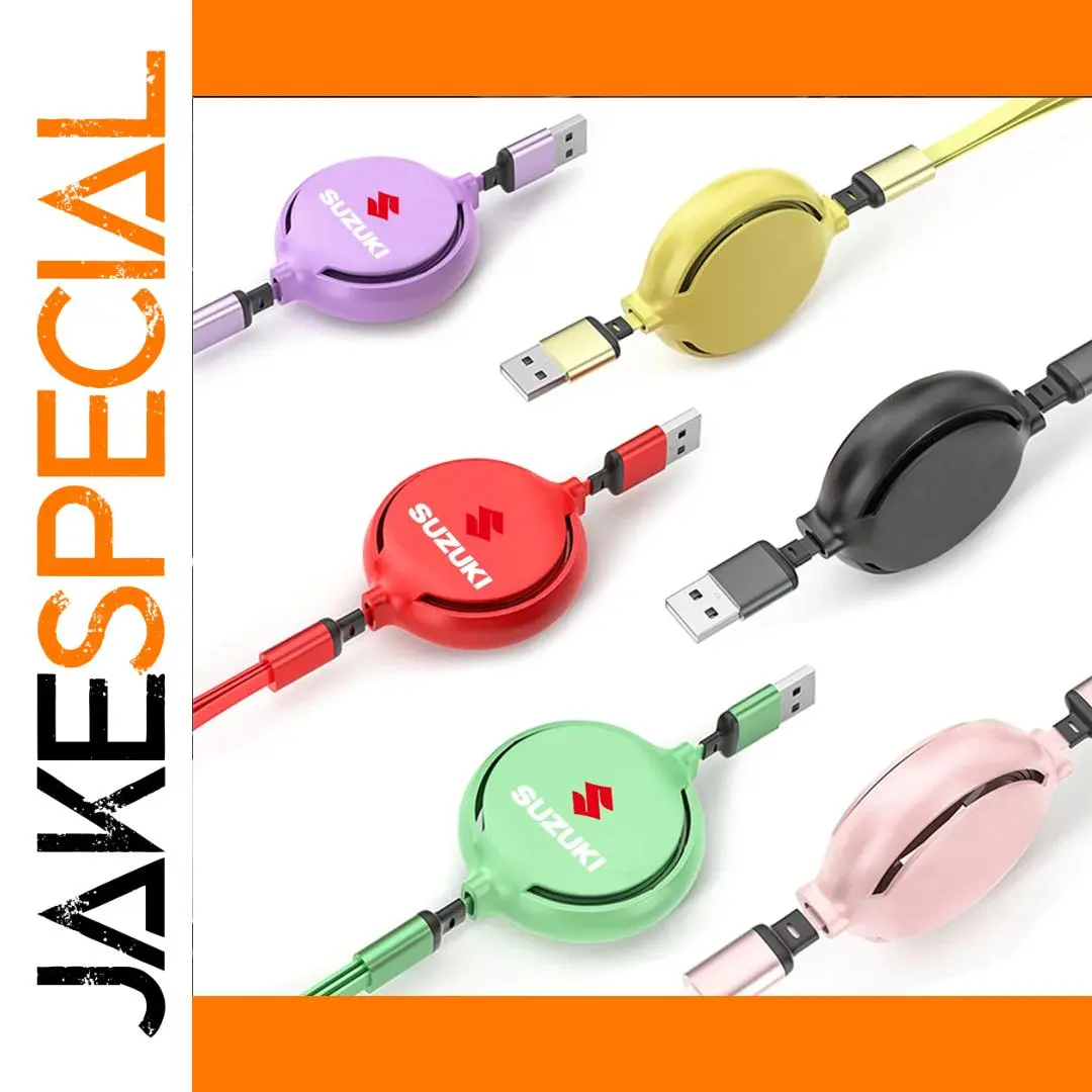 Colorful Suzuki Retractable 3-in-1 USB Cable 1 Colorful Suzuki Retractable 3-in-1 USB Cable