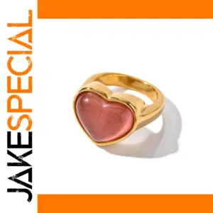 Pink Heart Opal Stainless Steel Ring Model JDR2304021