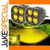 Yellow 40W LED Fog Lamp 12,000 Lumens for Vehicles