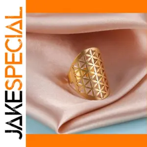 Sacred Geometry Flower of Life Ring in Gold