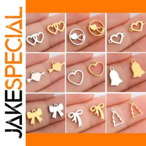 Elegant 5-Piece Stainless Steel Jewelry Charms Set