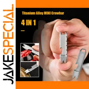 Titanium Mini Crowbar & Bottle Opener Keychain