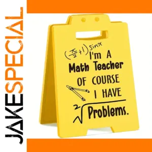 Humorous Caution-Style Desk Sign for Educators