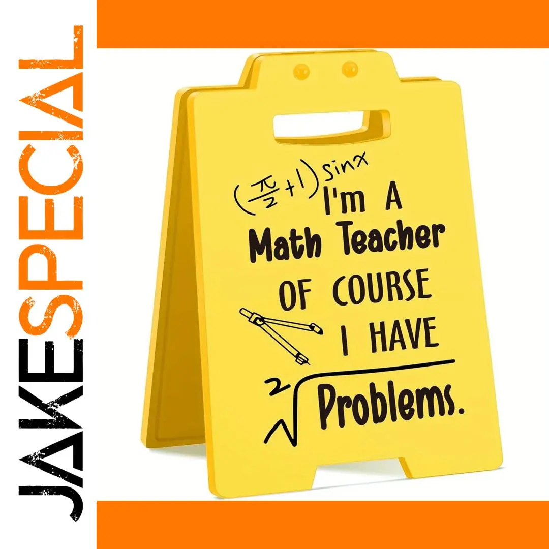 Humorous Caution-Style Desk Sign for Educators 1 Humorous Caution-Style Desk Sign for Educators