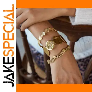 Elegant Gold-Tone Stainless Steel Bracelets Set