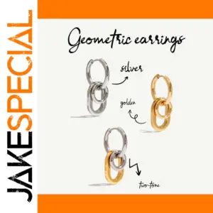 Stainless Steel Geometric Two-Tone Earrings