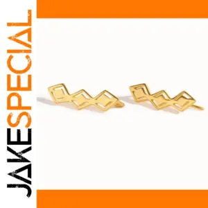 Gold Geometric Drop Earrings for Women