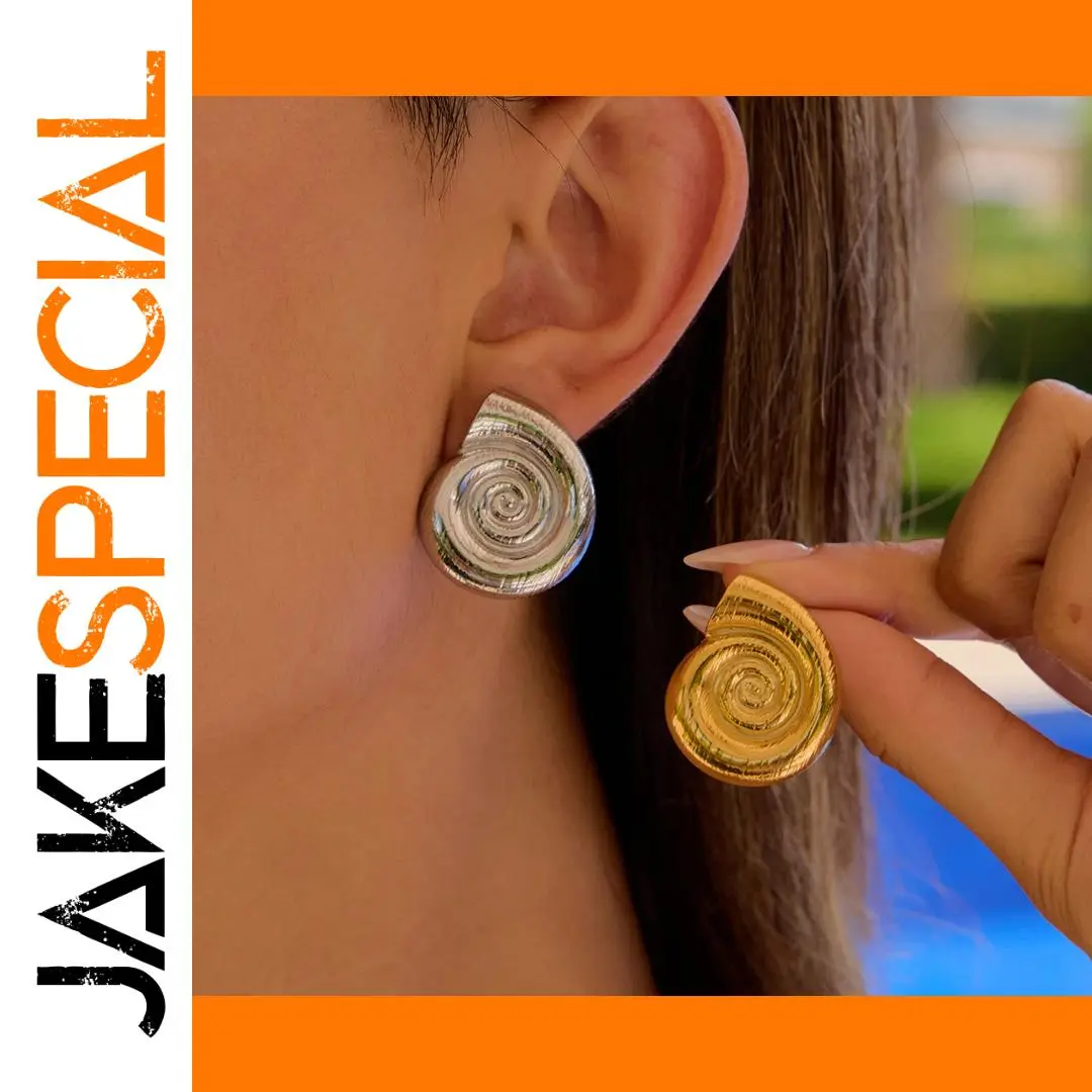 Stainless Steel Spiral Earrings for Women 1 Stainless Steel Spiral Earrings for Women