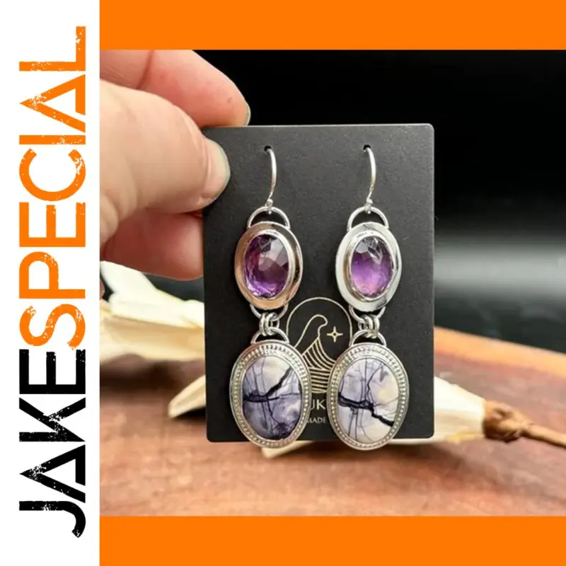 Timeless Elegance: The Vintage Silver Drop Earrings with Purple Stones 1 de3135a67ce841b0a66caf79 product image
