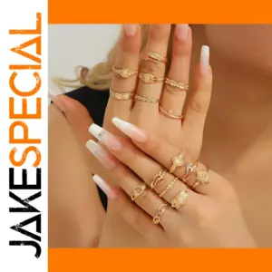 Bohemian Layering Ring Set with Semi-Precious Stones