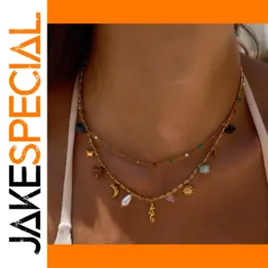 Gold Stainless Steel Double-Layer Necklace for Women