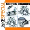 Set of 50 Stainless Steel Hose Clamps 7-17mm
