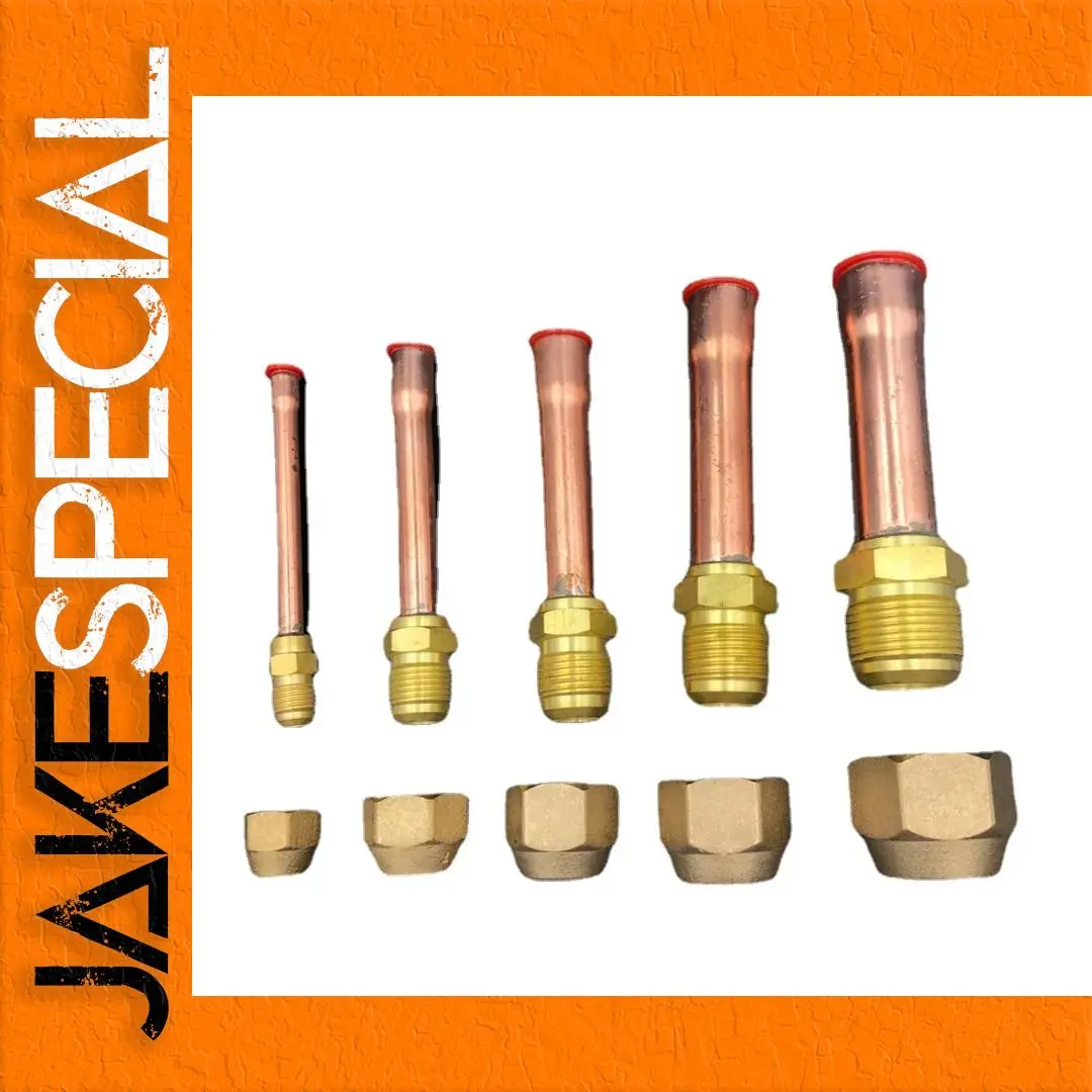Brass Flare Fitting and Copper Coupler Set 1 Brass Flare Fitting and Copper Coupler Set