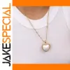 Elegant Stainless Steel Heart Pearl Necklace