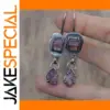 Vintage Pink Stone Drop Earrings for Women