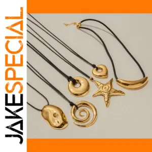 Gold Stainless Steel Pendant Necklace for Women