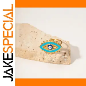 Gold-Colored Stainless Steel Eye Ring