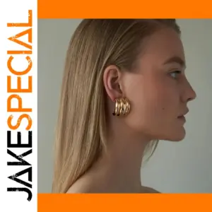 Bold Gold Stainless Steel Geometric Earrings