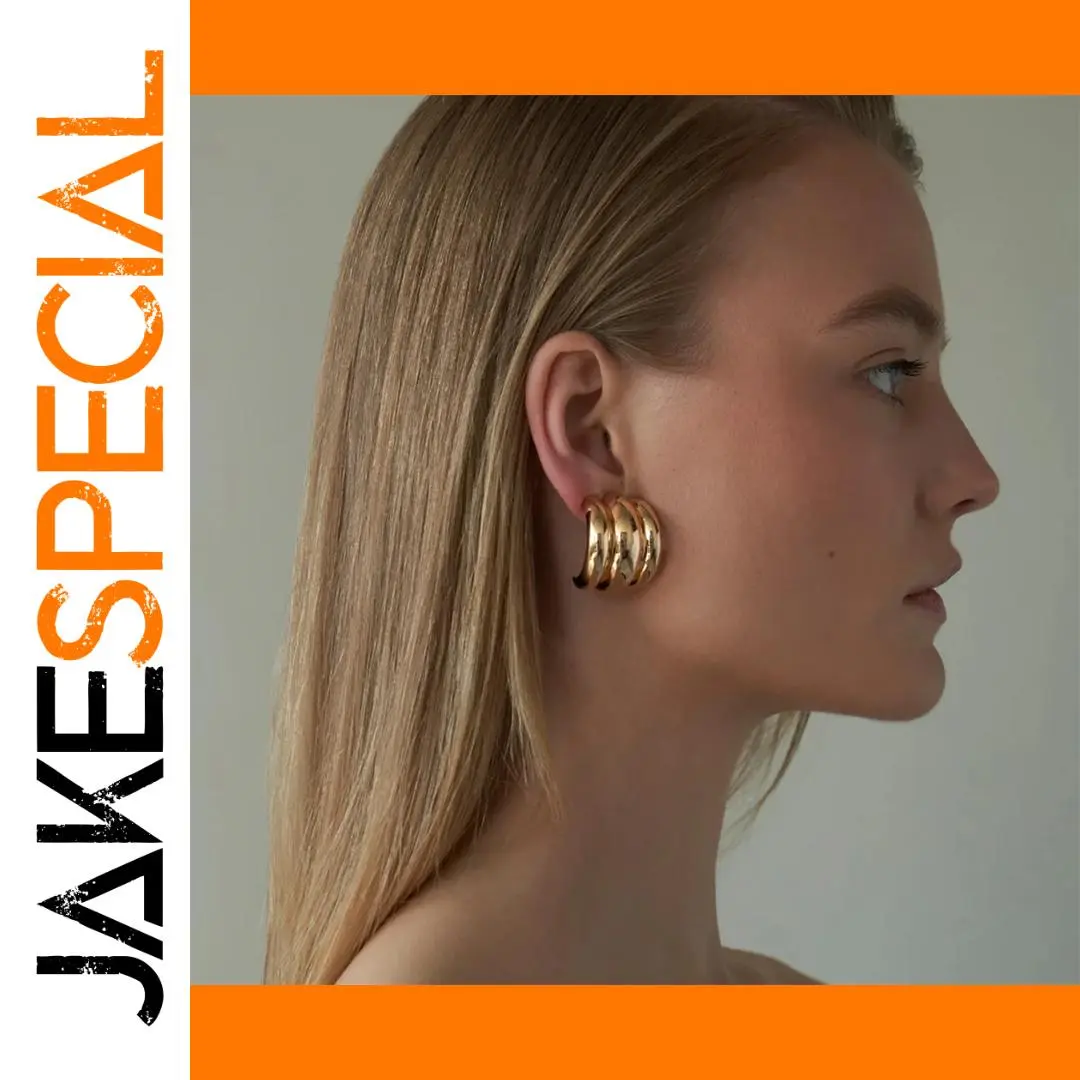 Bold Gold Stainless Steel Geometric Earrings 1 Bold Gold Stainless Steel Geometric Earrings