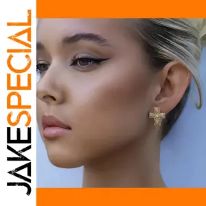 Stainless Steel Gold Cross Earrings for Men Women