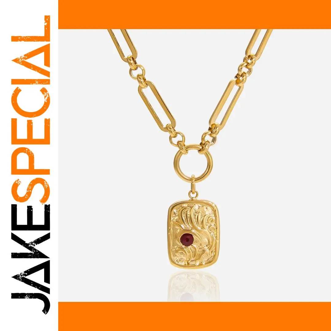 Elegant Gold-Tone Floral Stainless Steel Necklace 1 Elegant Gold-Tone Floral Stainless Steel Necklace