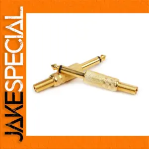 Gold-Plated 6.35mm Mono Audio Connectors (Set of 10)