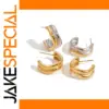 Modern Stainless Steel Wave Earrings Set