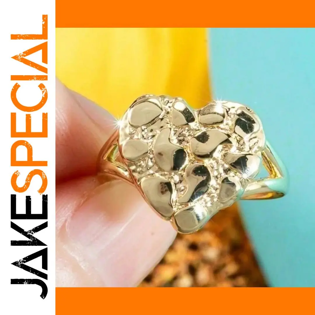 Gold Heart Cocktail Ring with Zircon in Sizes 6-10 1 Gold Heart Cocktail Ring with Zircon in Sizes 6-10