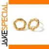 Lava Texture Gold Hoop Earrings for Women