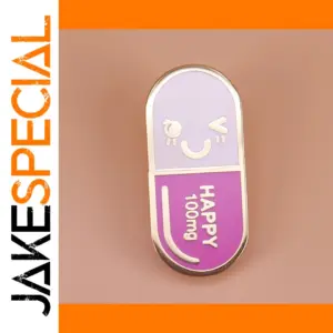 Colorful Smiley Pill Enamel Pin