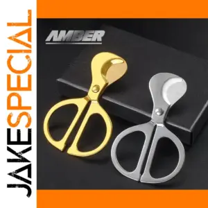 Elegant Double-Blade Cigar Cutter in Silver and Gold