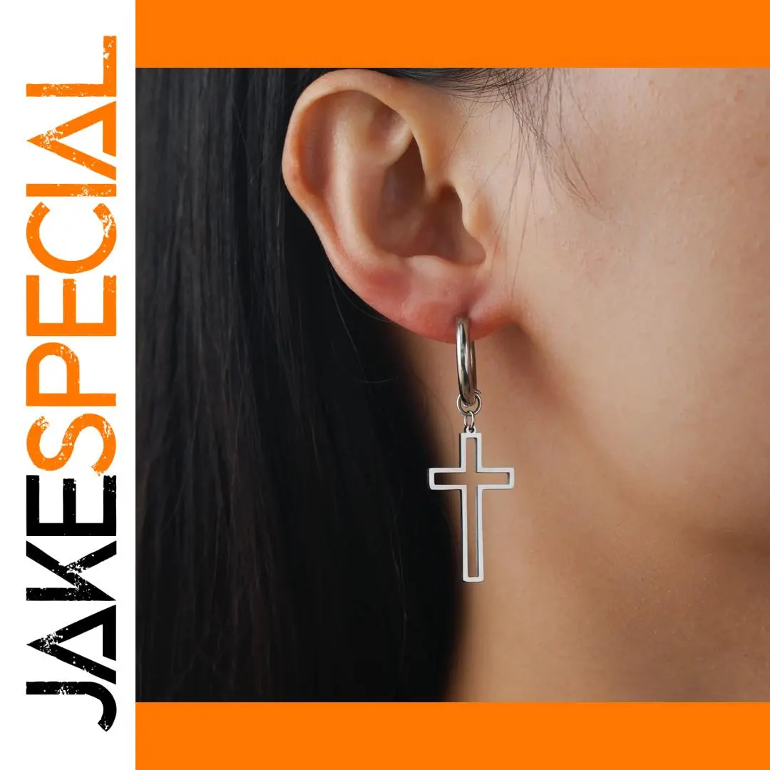 Stainless Steel Cross Drop Earrings for Men Women 1 Stainless Steel Cross Drop Earrings for Men Women