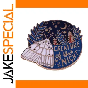 Copper Moth Lapel Pin with Night Sky Motifs