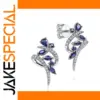 Silver Drop Earrings with Cubic Zirconia