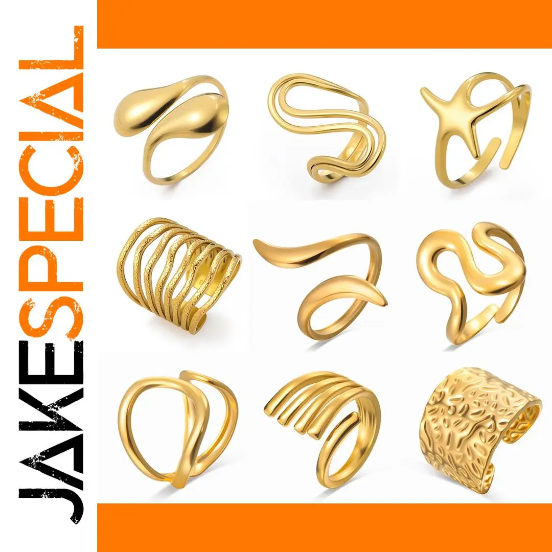 Gold Geometric Open Ring for Women 1 Gold Geometric Open Ring for Women