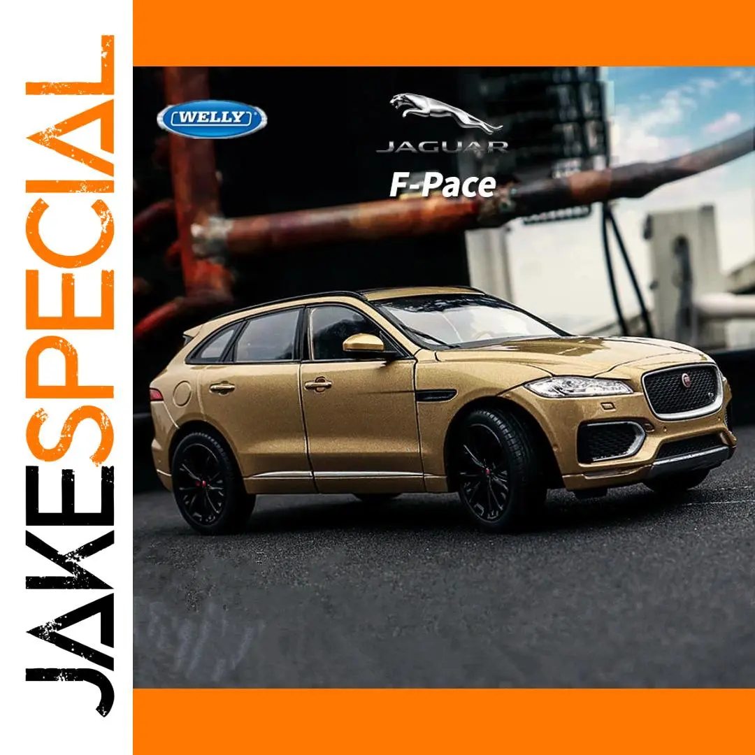 Gold Jaguar F-Pace 1:24 Scale Diecast Model 1 Gold Jaguar F-Pace 1:24 Scale Diecast Model
