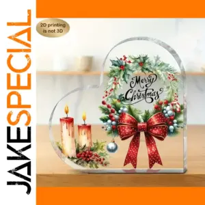 Heart-Shaped Christmas Acrylic Ornament