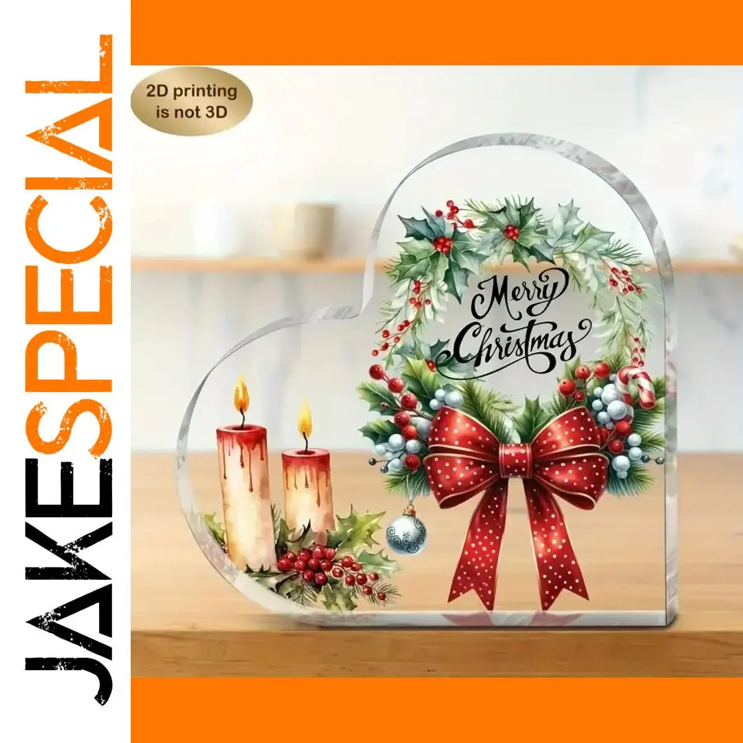 Heart-Shaped Christmas Acrylic Ornament 1 Heart-Shaped Christmas Acrylic Ornament