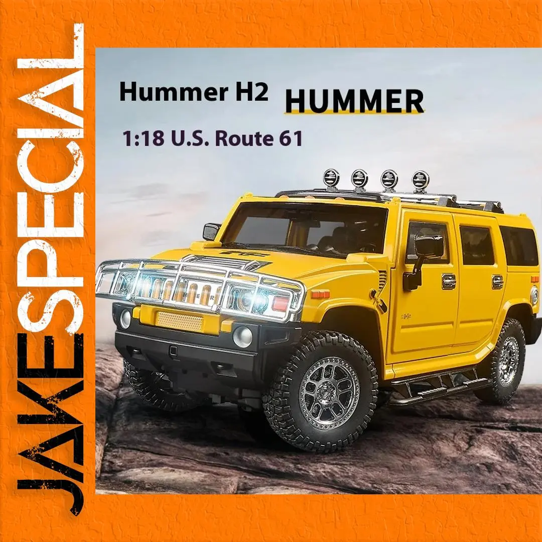 Yellow Hummer H2 Diecast Model 1:18 Scale 1 Yellow Hummer H2 Diecast Model 1:18 Scale