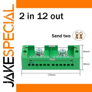 Green Household Electrical Terminal Box with Multiple Outlets