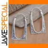 Vintage Silver Geometric Drop Earrings