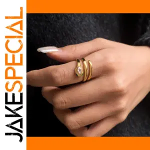 Stainless Steel Gold Snake Ring for Women