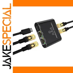 Black OULLX Gigabit Network Switch Hub with 3 Ports