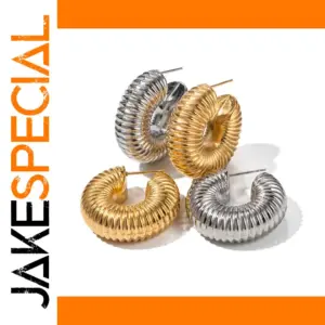 Bold Stainless Steel Hoop Earrings Set